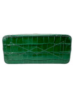 Mulberry Green Croc Embossed Leather Seaton Top Handle Bag