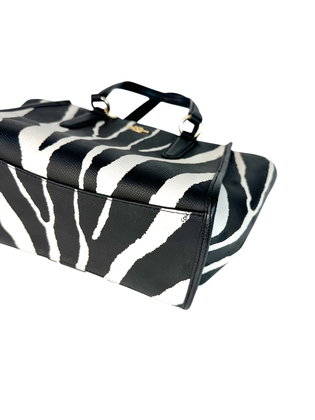 Coach Zebra Print Leather Crosby Mini Carryall