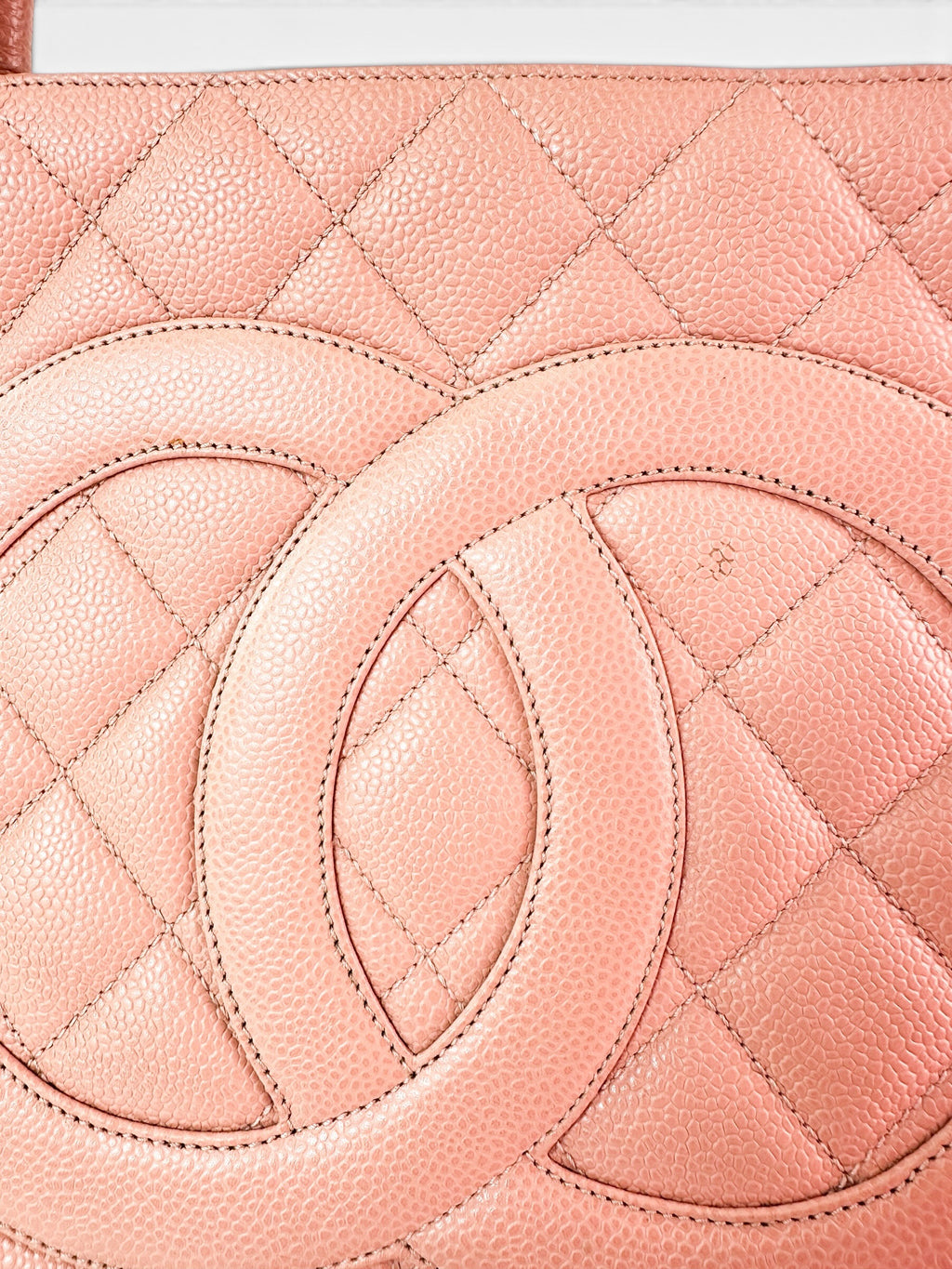 Chanel Pink Caviar Leather Medallion Tote