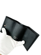 Louis Vuitton Black Pebbled Leather Portefeuille Compact Wallet