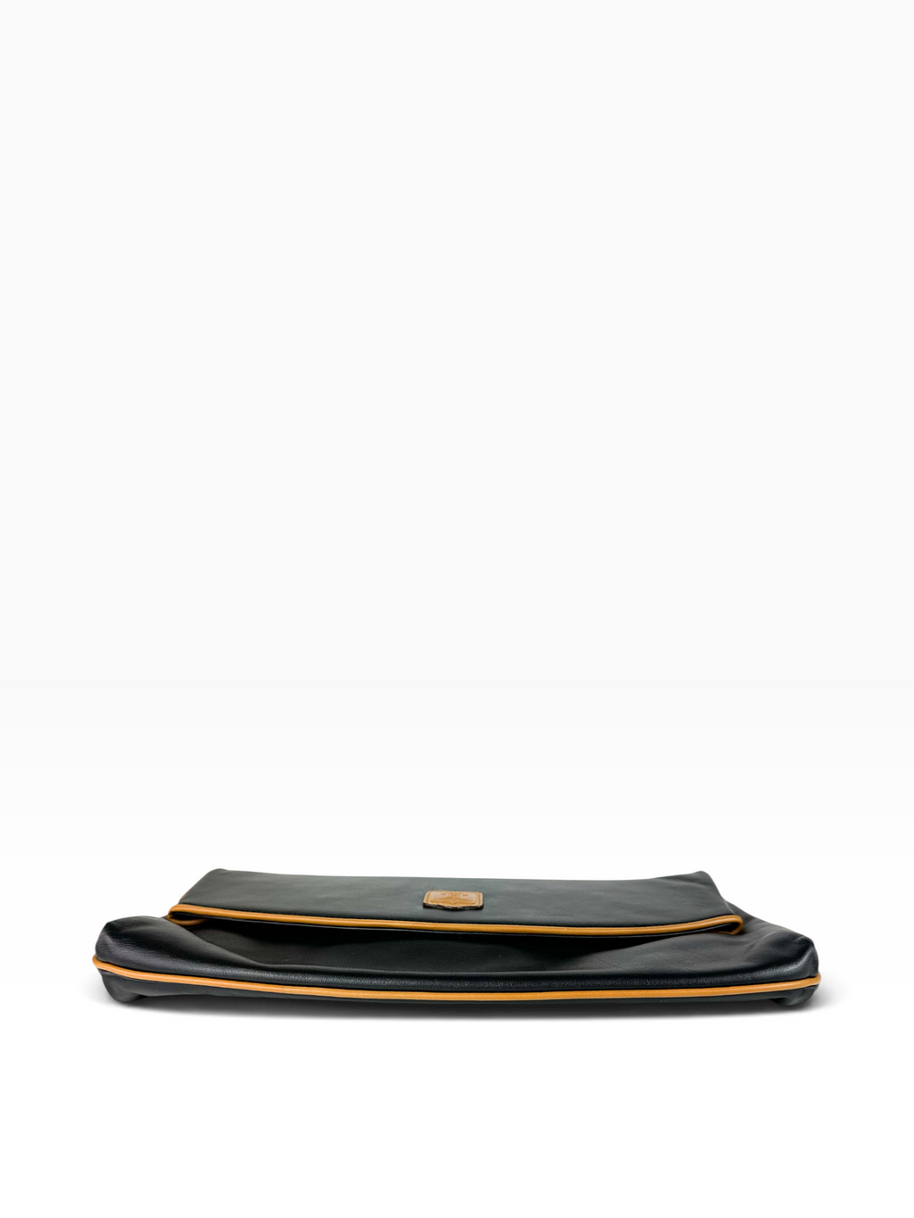 Celine Black Leather Triomphe Clutch