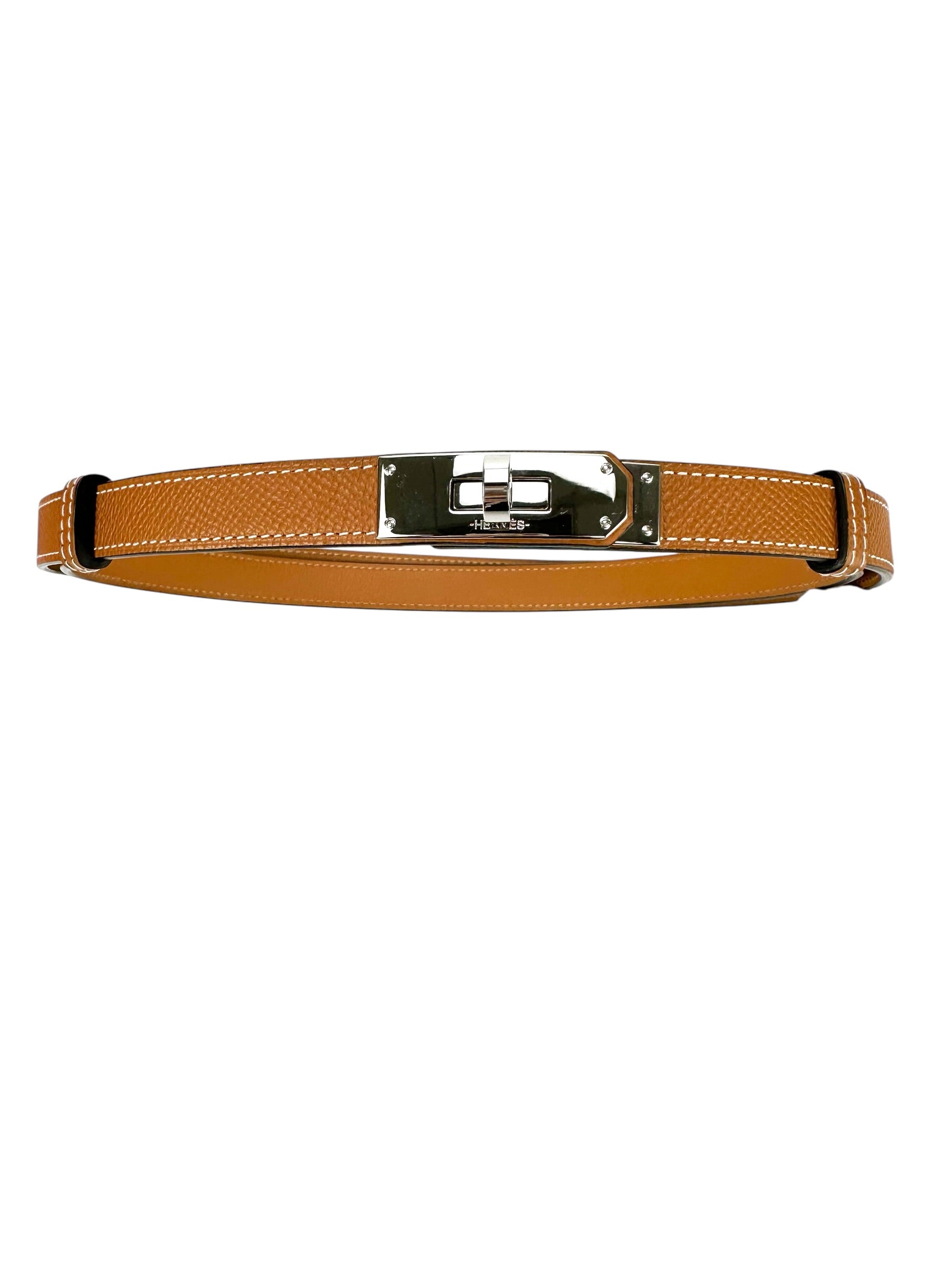 Hermes Gold Epsom Leather Kelly Pocket Belt