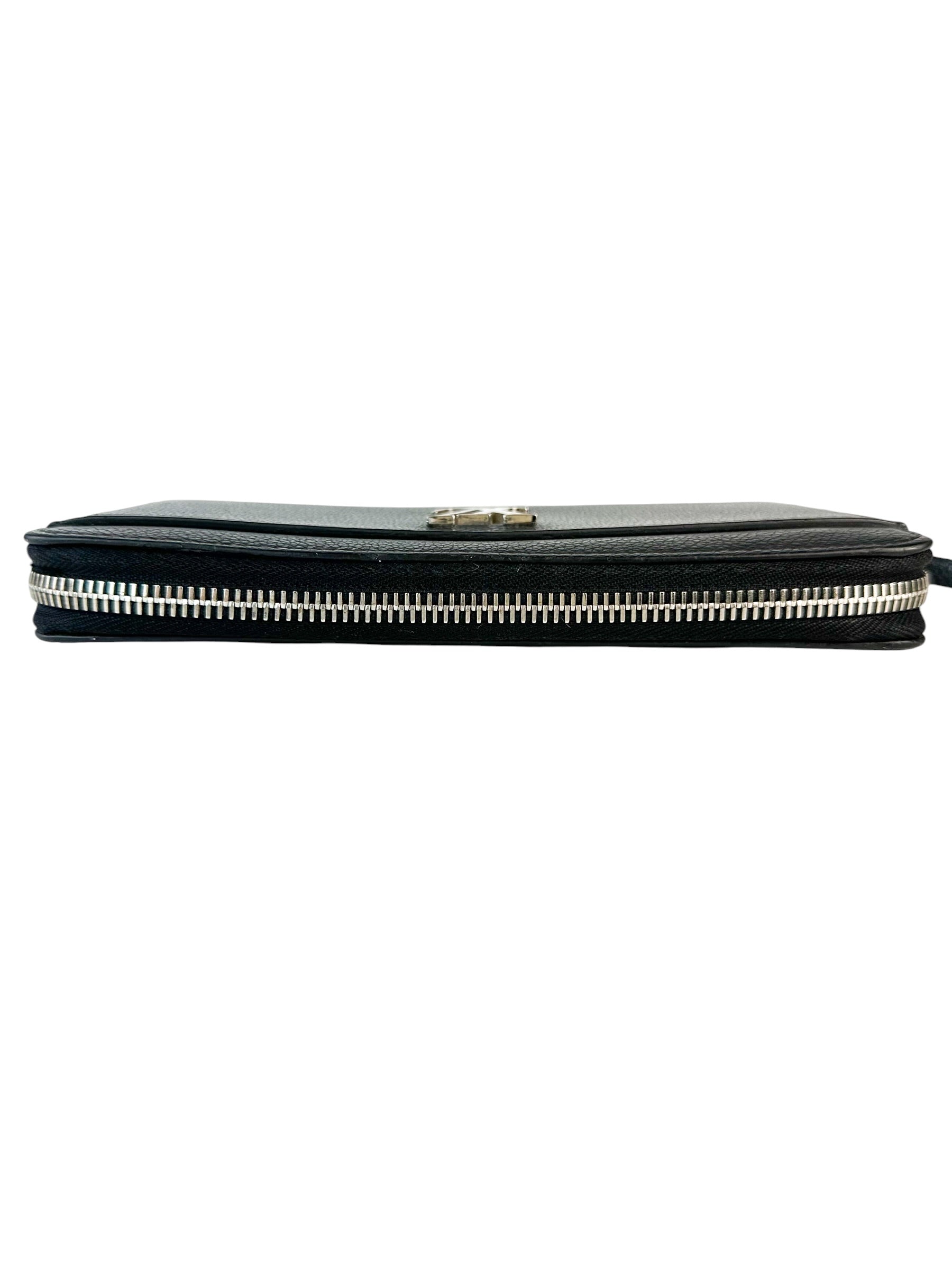 Louis Vuitton Black Pebbled Leather Lock Me Long Wallet
