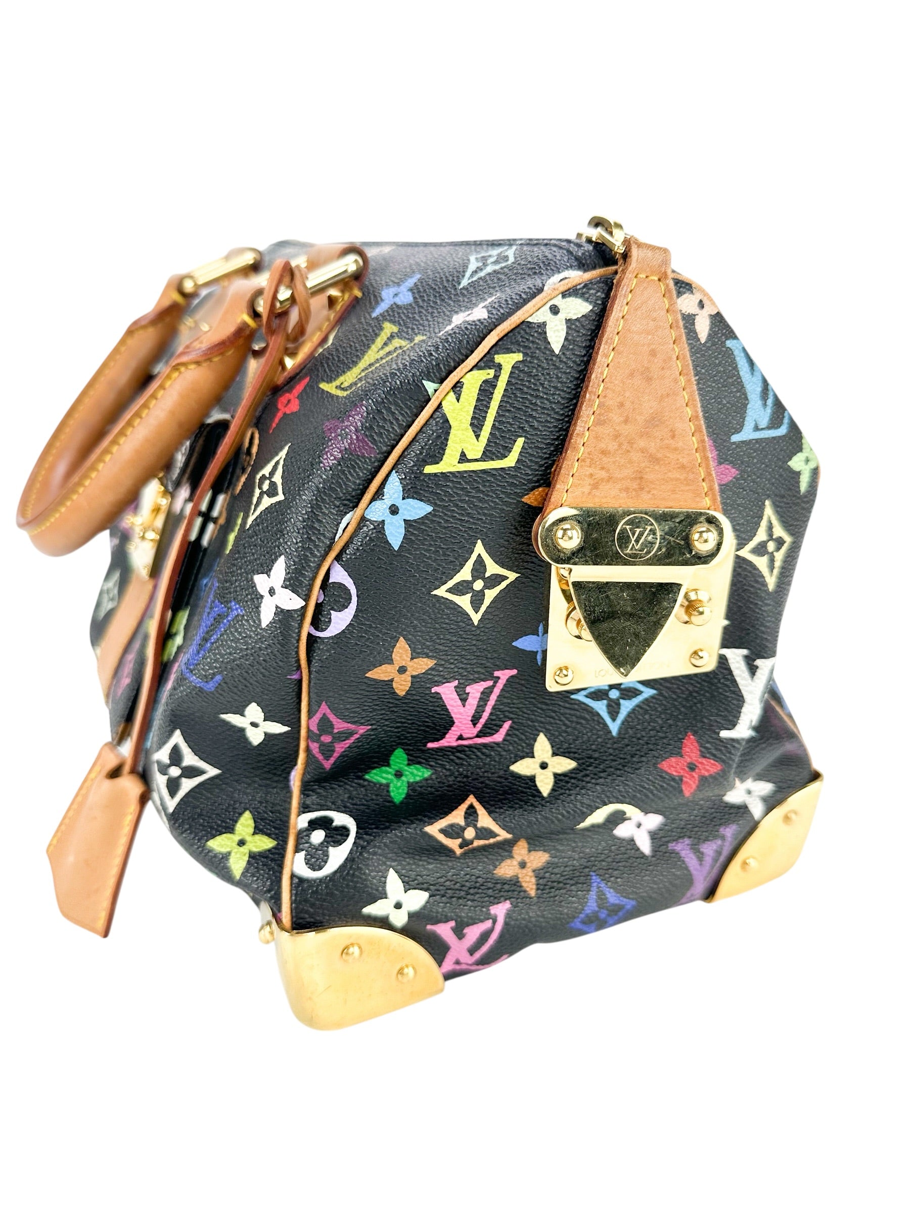 Louis Vuitton Murakami Multicolore Noir Coated Canvas Monogram Speedy 30