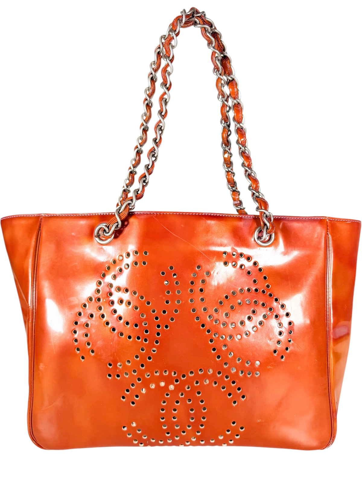 Chanel Bronze Patent Leather Triple Coco Tote Bag