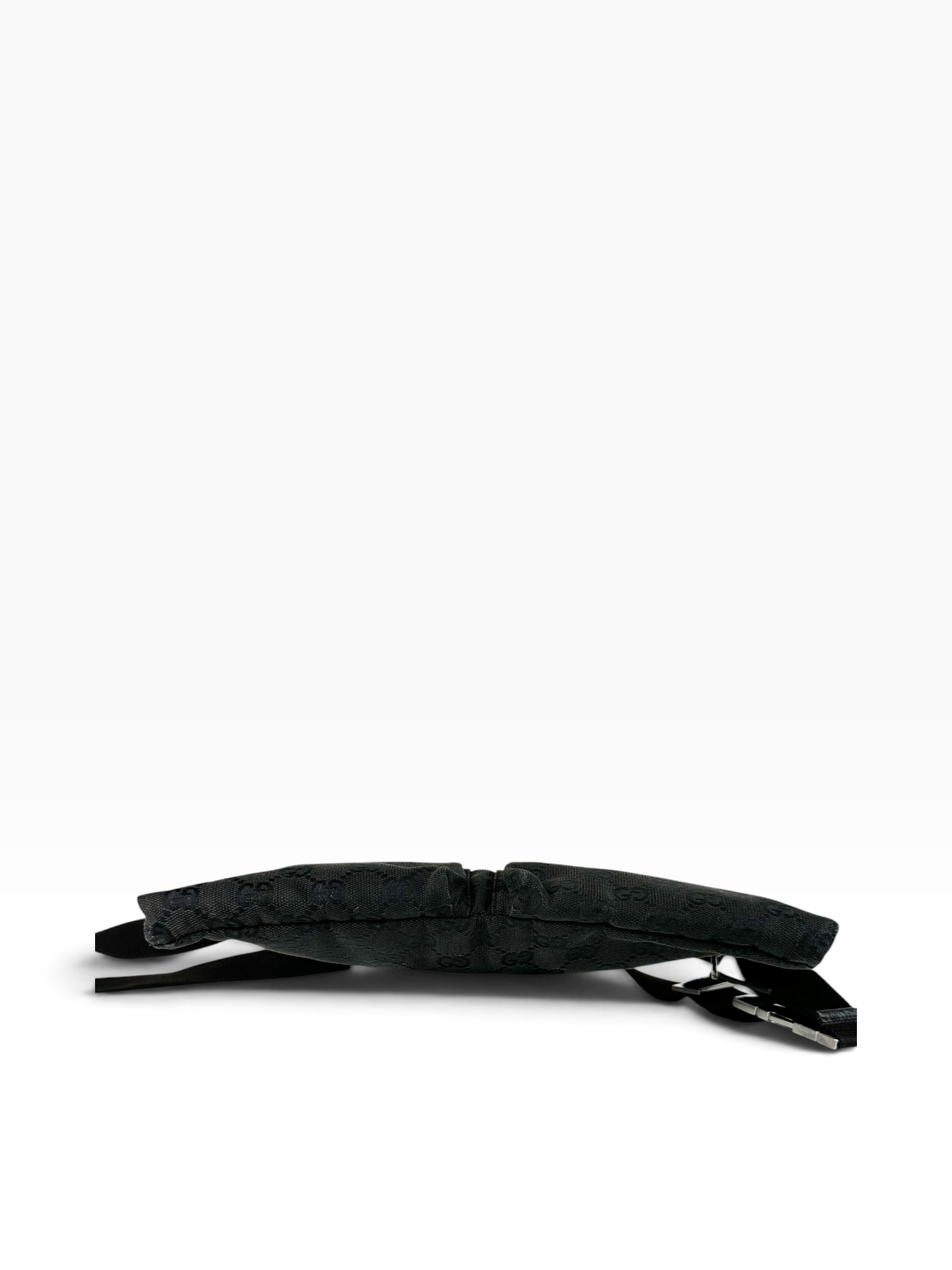 Gucci Black Canvas GG Double Belt Bag