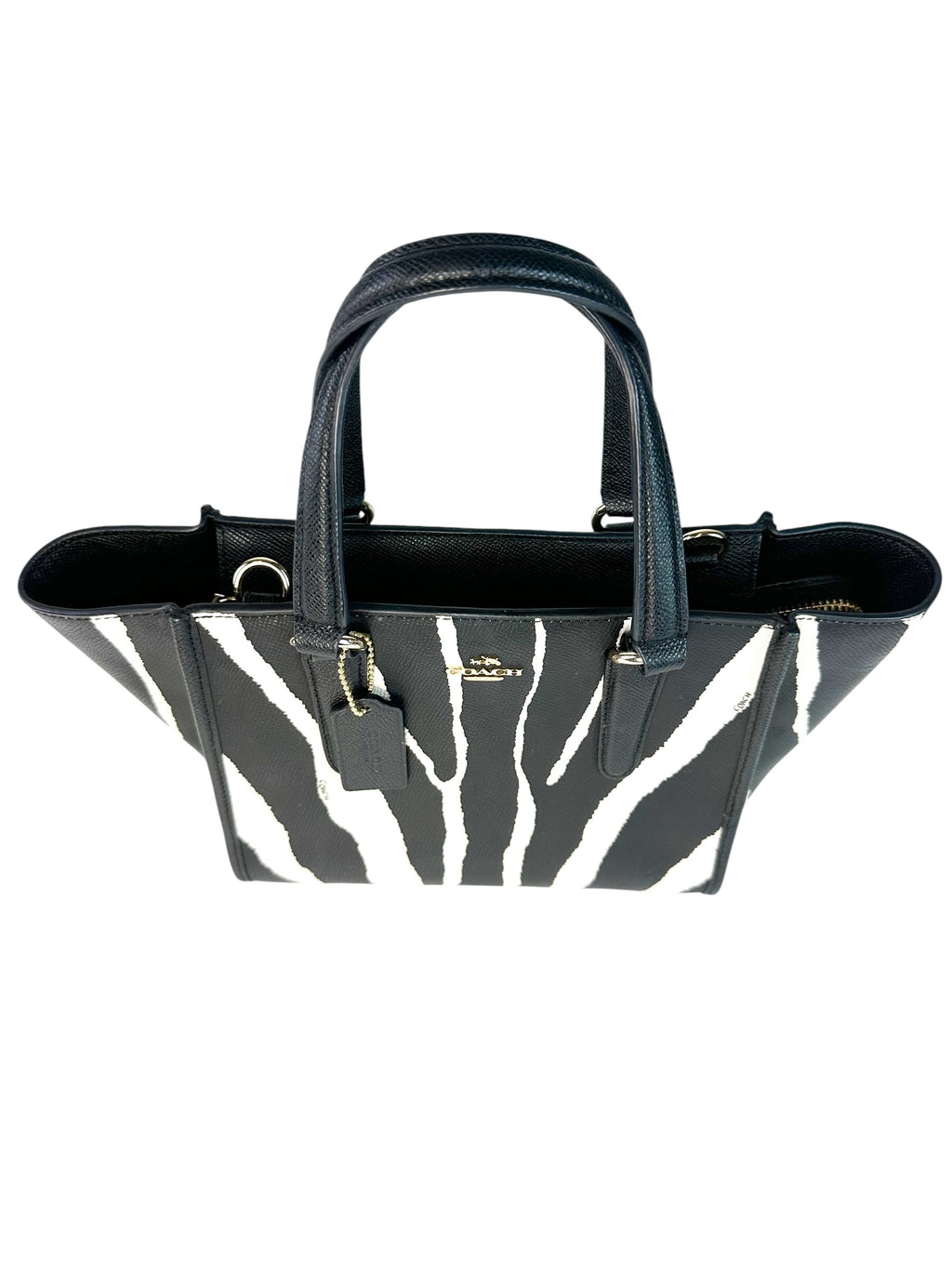 Coach Zebra Print Leather Crosby Mini Carryall