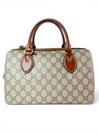 Gucci Brown GG Supreme Coated Canvas Two Way Bag