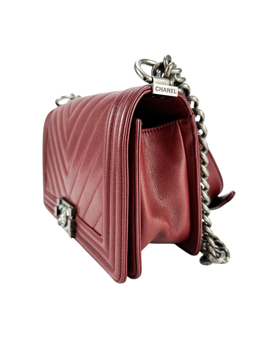 Chanel Red Caviar Boy Bag Medium