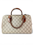 Gucci Brown GG Supreme Coated Canvas Two Way Bag