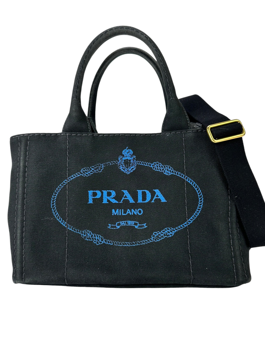 Prada Black Canvas Canapa Mini