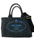 Prada Black Canvas Canapa Mini