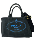 Prada Black Canvas Canapa Mini