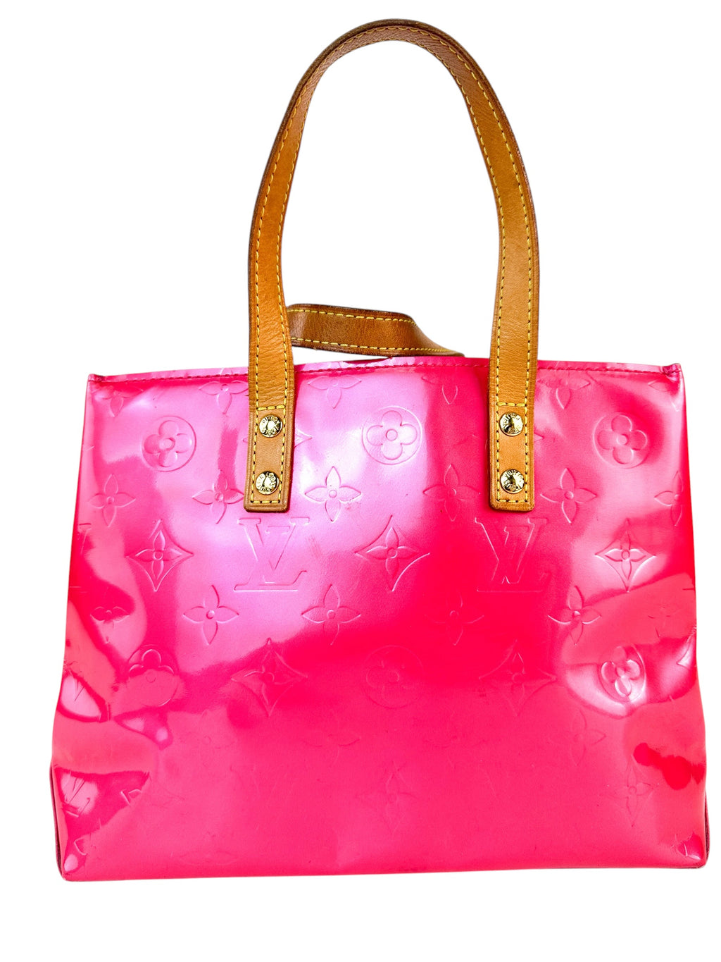Louis Vuitton Rose Pop Vernis Leather Reade PM