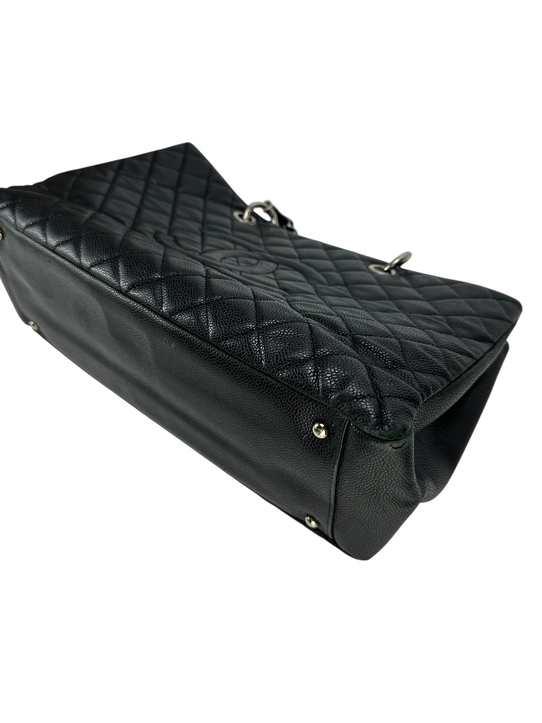 Chanel Black Caviar Leather Grand Shopping Tote