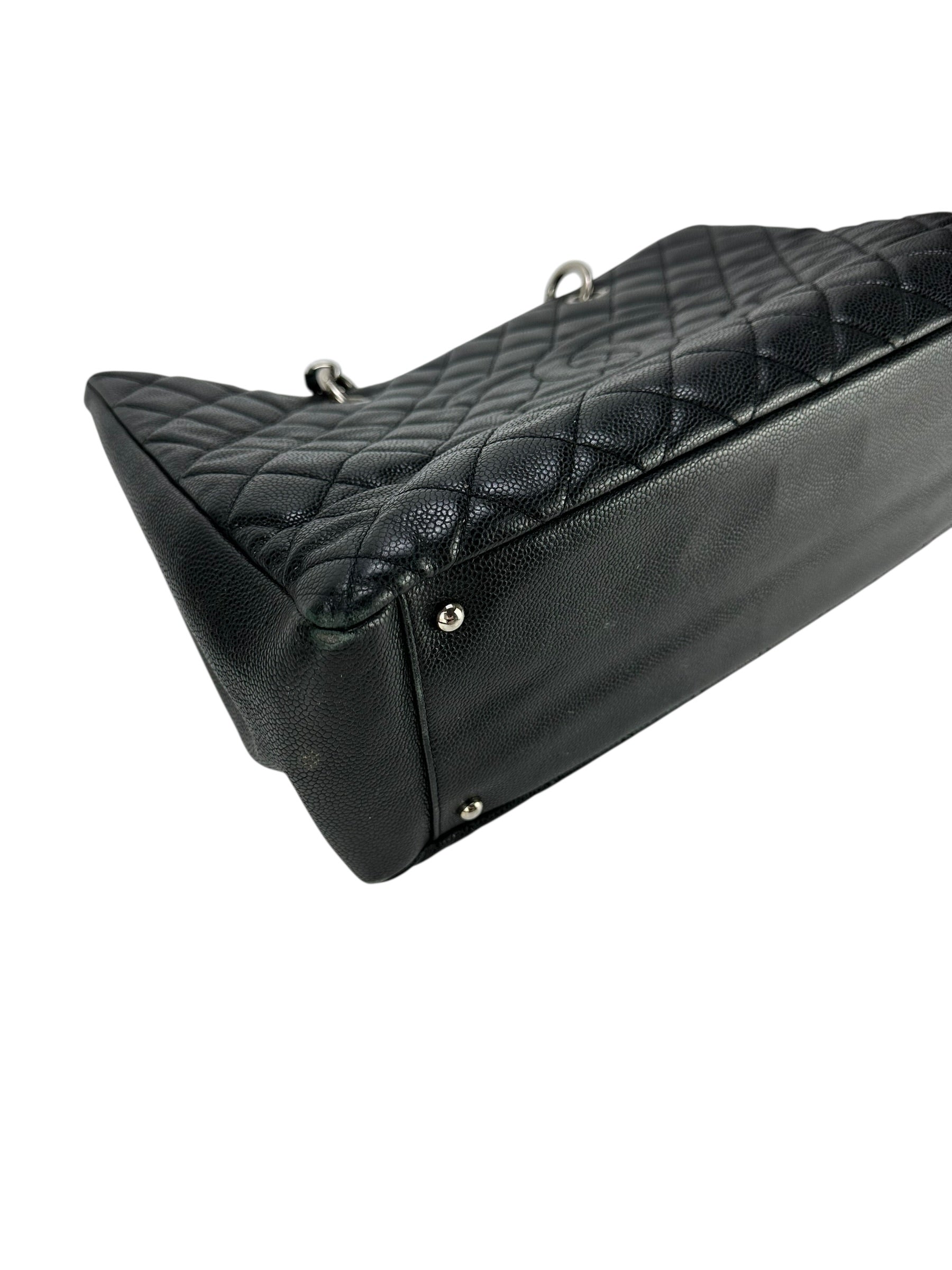 Chanel Black Caviar Leather Grand Shopping Tote