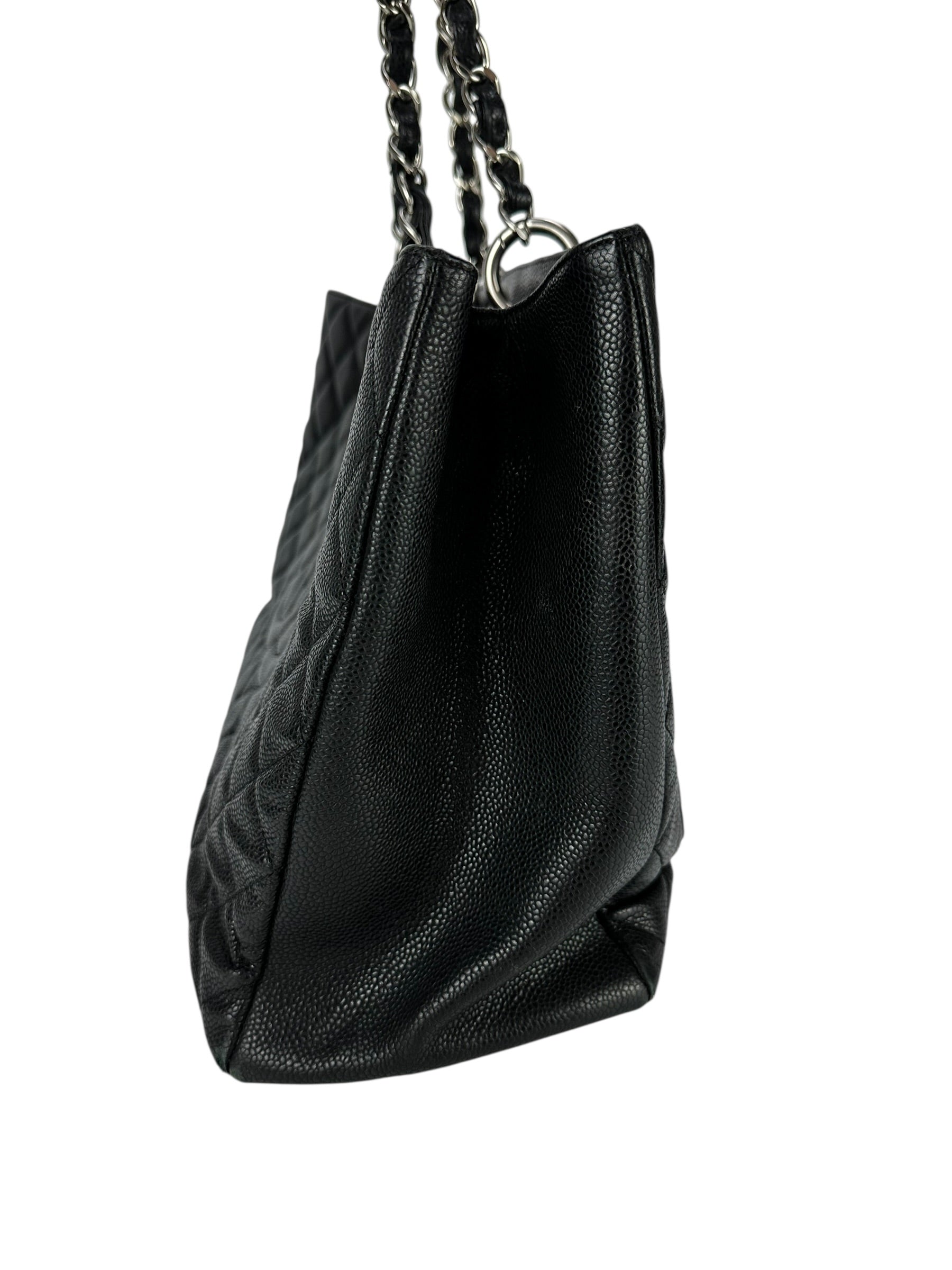 Chanel Black Caviar Leather Grand Shopping Tote