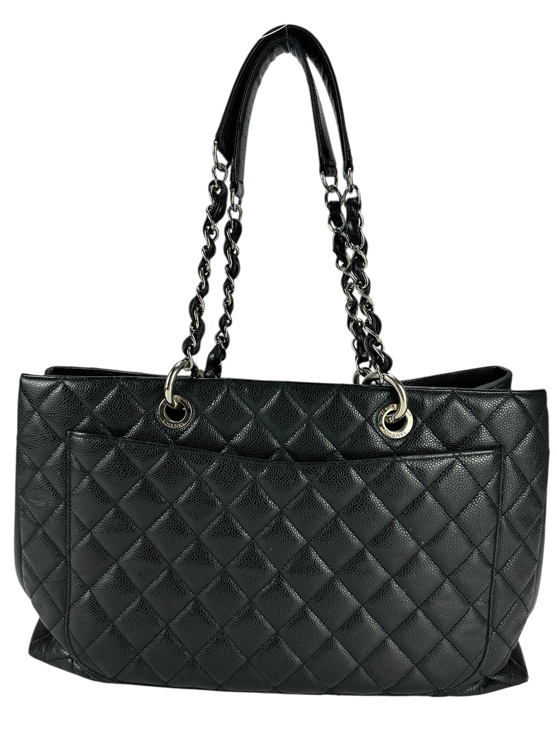 Chanel Black Caviar Leather Grand Shopping Tote